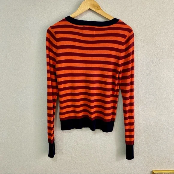 Abercrombie & Fitch Orange & Navy Striped Butterfly Pullover - Picture 4 of 9